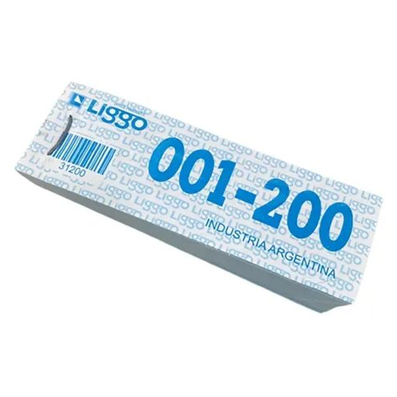 TALONARIO DE NUMEROS 001/200