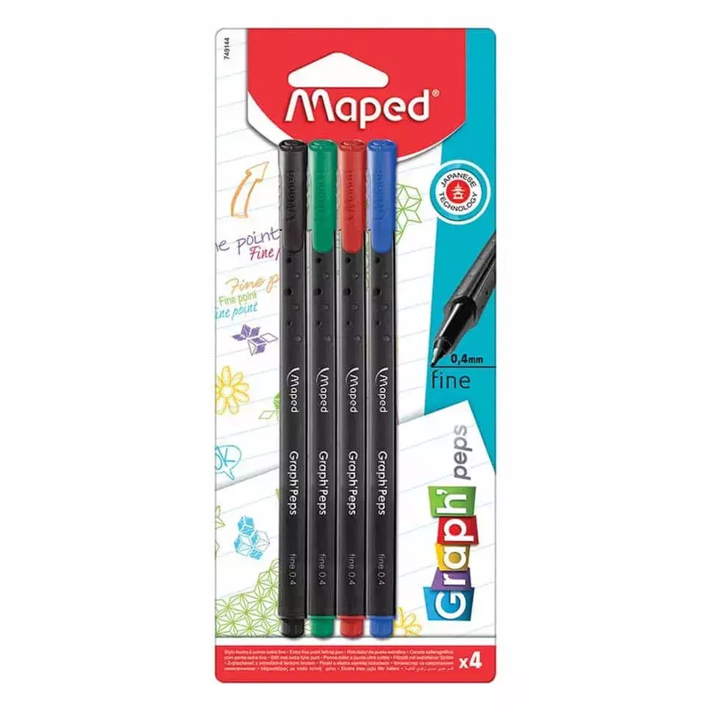 Microfibras Maped Graph Peps- Colores Clasicos x4