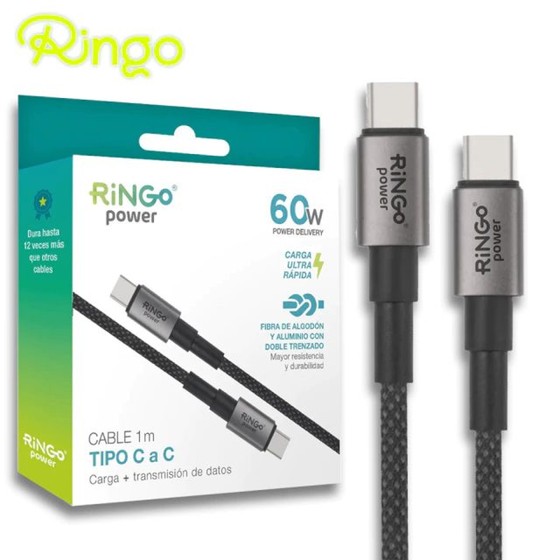 CABLE RINGO POWER USB-C A USB-C 60W RP-D34-CC