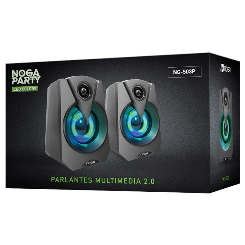 PARLANTES MULTIMEDIA 2.0 CON LEDS NG-503P - foto 3