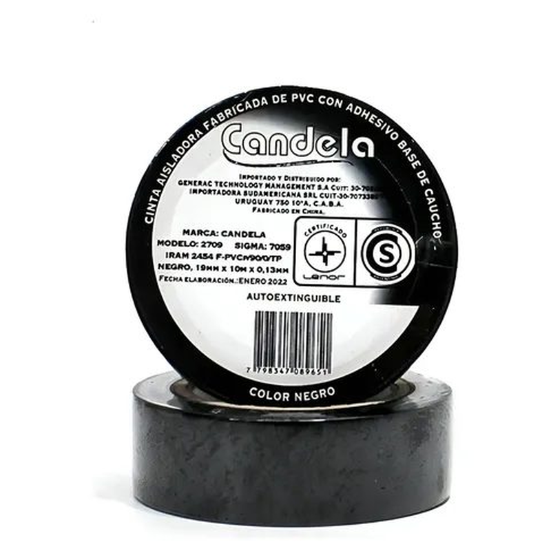 CINTA AISLADORA 10MT CANDELA