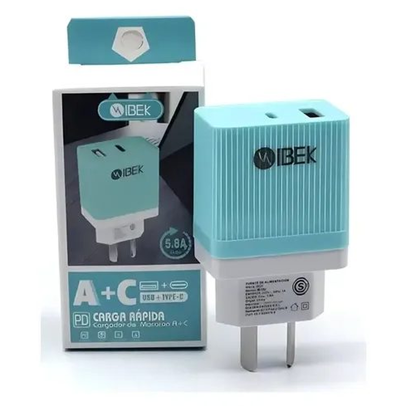 CARGADOR IBEK USB USB-C IB-5012