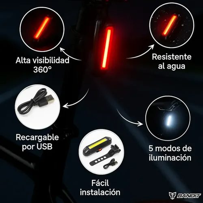 Luz Led Trasera Y Delantera Para Bici Y Monopatin - foto 2