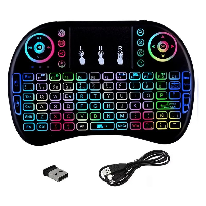 Mini Teclado Inalambrico Led Retroiluminado Smart Tv Android - foto 1