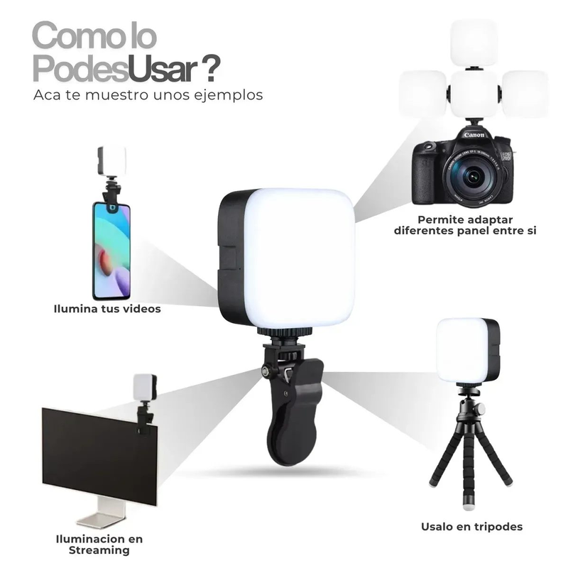 Luz Led Para Cámara Celular Efectos Compacta Y Portátil - foto 3