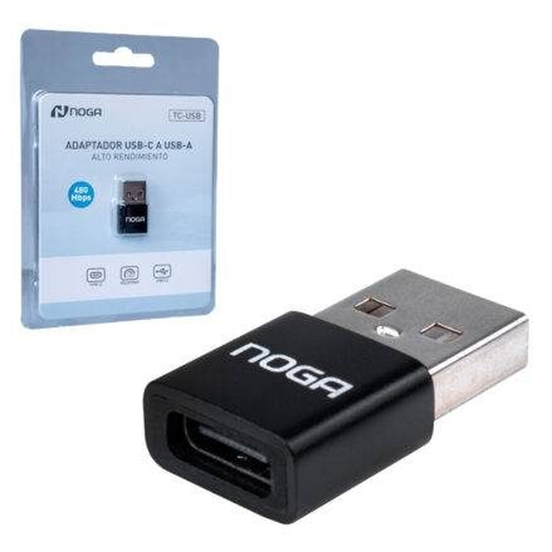 Mini Adaptador USB-C A USB-A Noga Para Notebook Tablets Pc Color Negro - foto 1