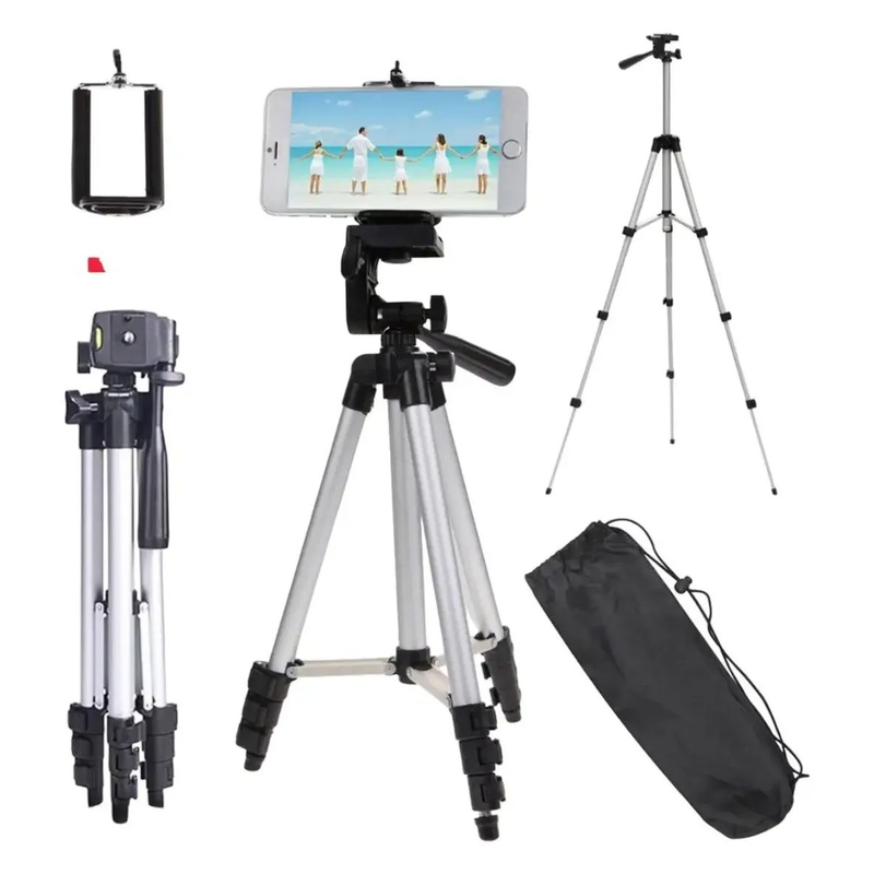 Tripode Para Camara Celular fotografia Plegable Aluminio Nivelador Burbuja Color Plateado