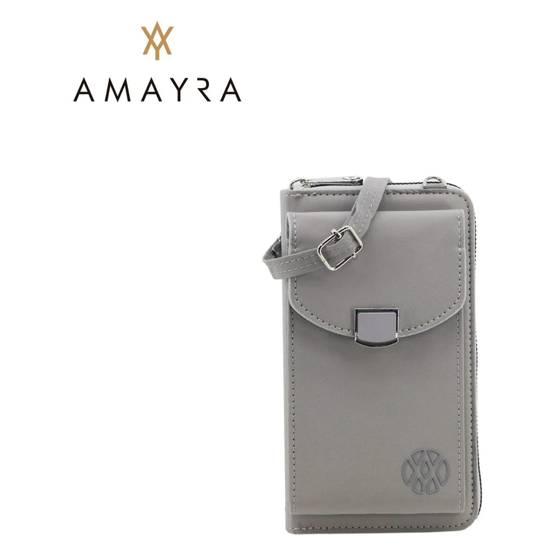 BANDOLERA PORTA CELULAR AMAYRA GRIS