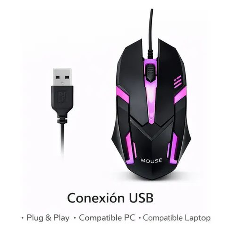 Mouse Gamer con cable Luces RGB X1 NT - foto 3