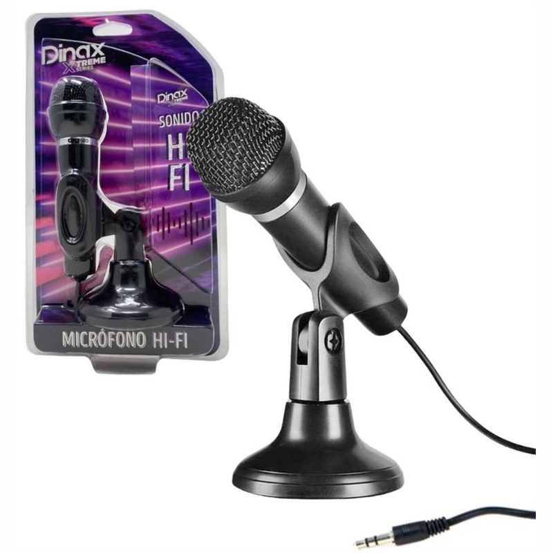 MICROFONO CON CABLE Y BASE HI FI Dinax Extreme 3.5mm PC - foto 3