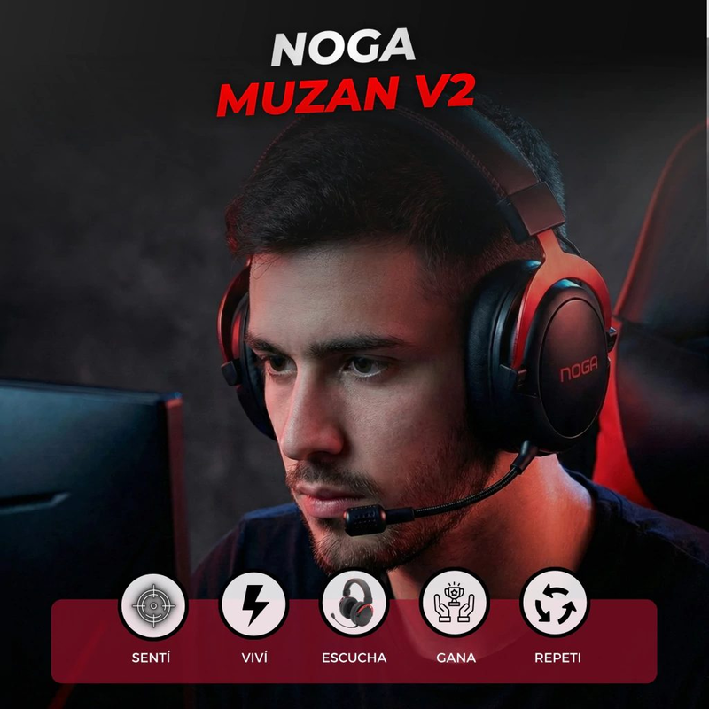 AURICULAR GAMER INALAMBRICO 2.4 Bluetooth CABLE PC USB  MUZAN V2 - foto 4