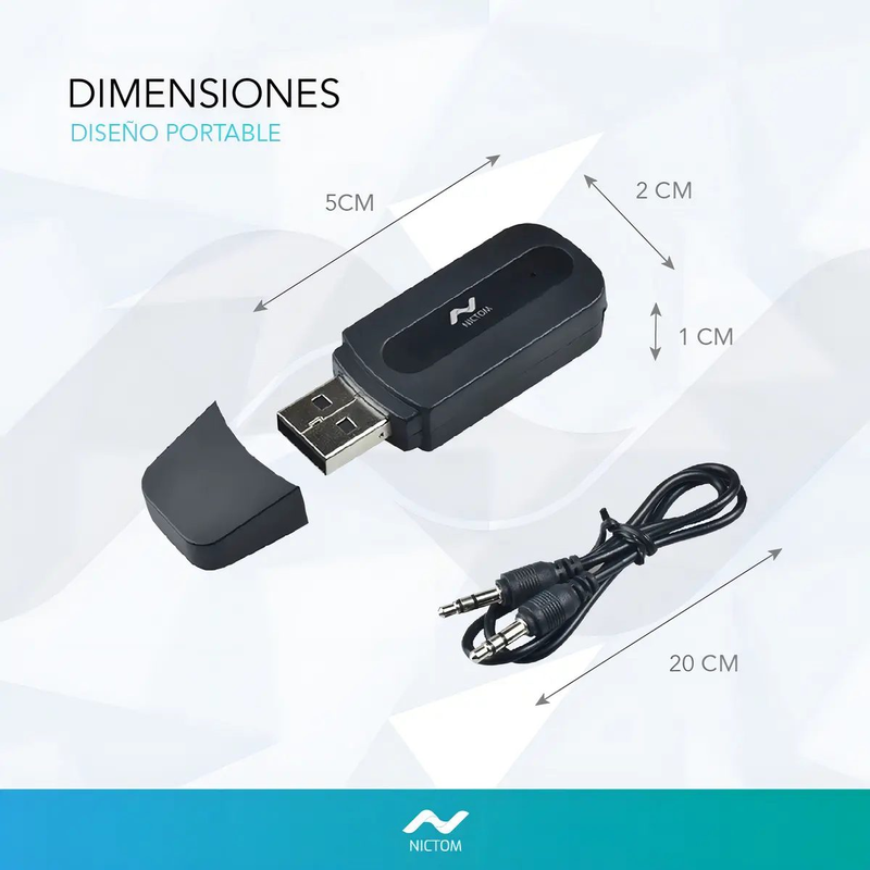 Receptor Audio Bluetooth Adaptador Aux Musica Auto Parlante USB - foto 4