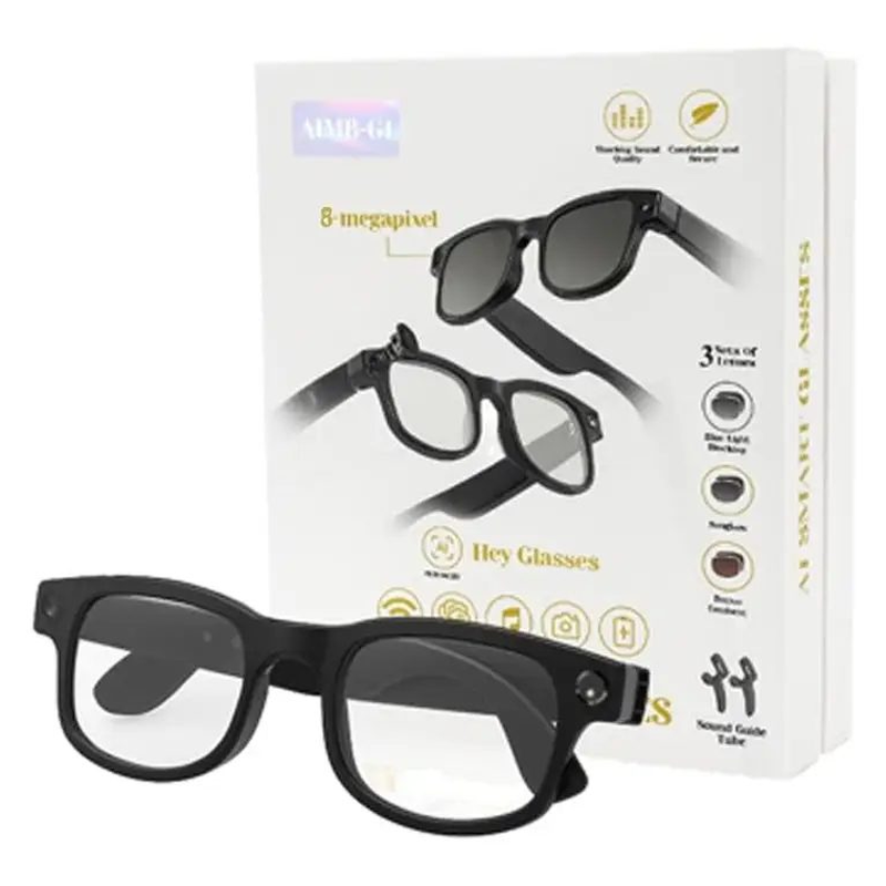Gafas Inteligentes Anteojos Camara Musica Video Traductor Ia Transparante Negro - foto 3
