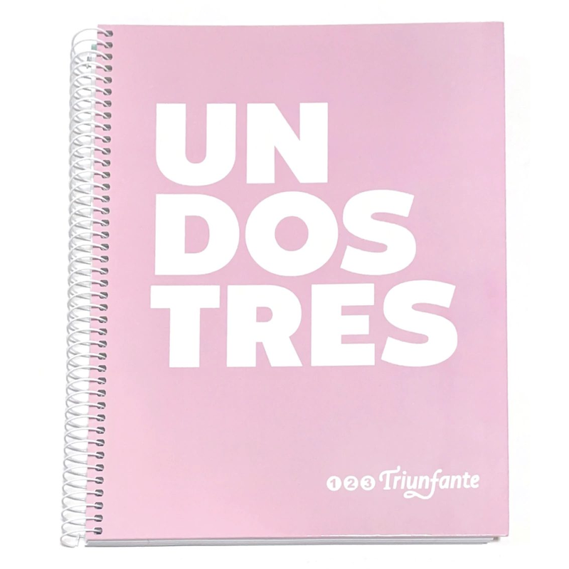 Cuaderno Escolar con Espiral Tapa Dura Triunfante 123 21x27 100 Hojas Rayadas - foto 1