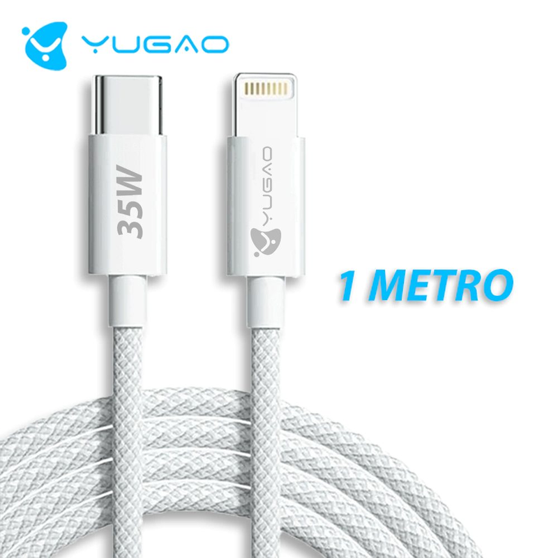 Cable YUGAO 35w Ultra Rápido 1m C A L Lightning Doble Trenzado Para iPhone - foto 3