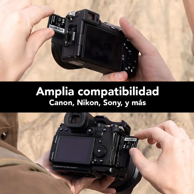 Tarjeta de Memoria Sd para cámaras fotográficas Lexar Silver Plus Sdxc 64gb U3 V30 4k 205mb/s - foto 3