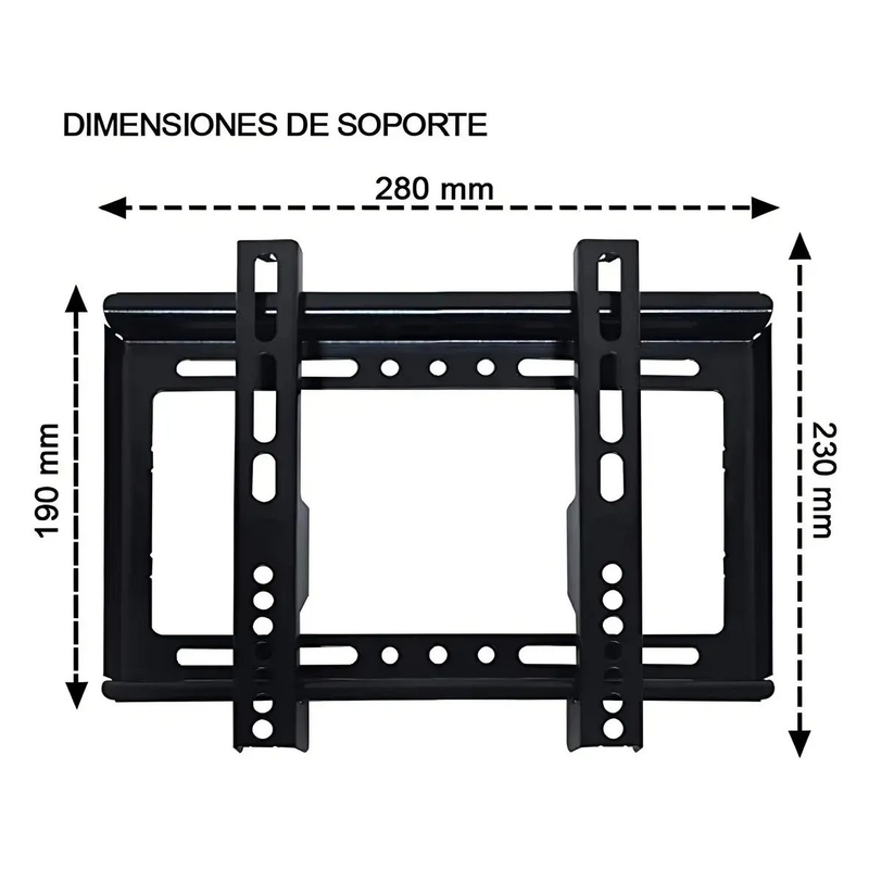Soporte Smart Tv Led Fijo 14 24 32 40 42 Pulgadas 200x200 Color Negro - foto 3
