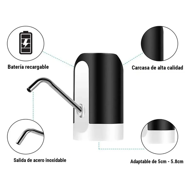 Dispenser De Agua Automatico Bomba Dispensador Bidones Usb - foto 3