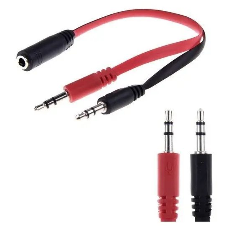 Adaptador Audio Y Micrófono De Pc A Auricular De Una Ficha miniplug 3,5mm a audio microfono - foto 2