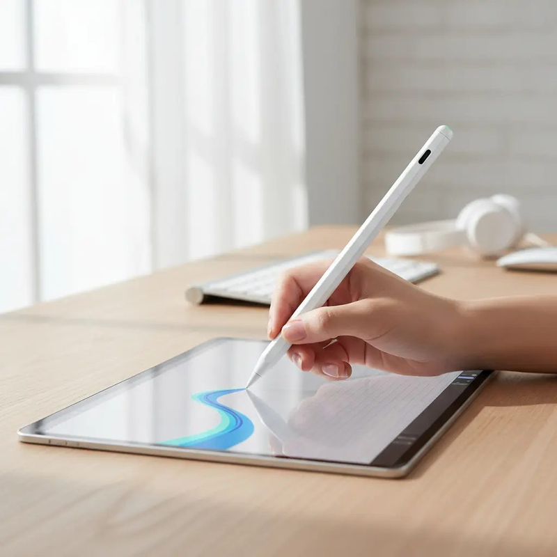 Lapiz Optico Capacitivo Stylus Punta Fina Blanco celular tablet ipad - foto 3