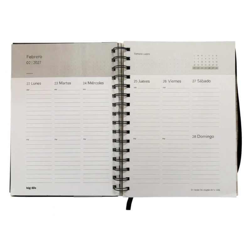 Agenda Monocromo Block 2027 Semana a la Vista 16x22 cm - foto 3