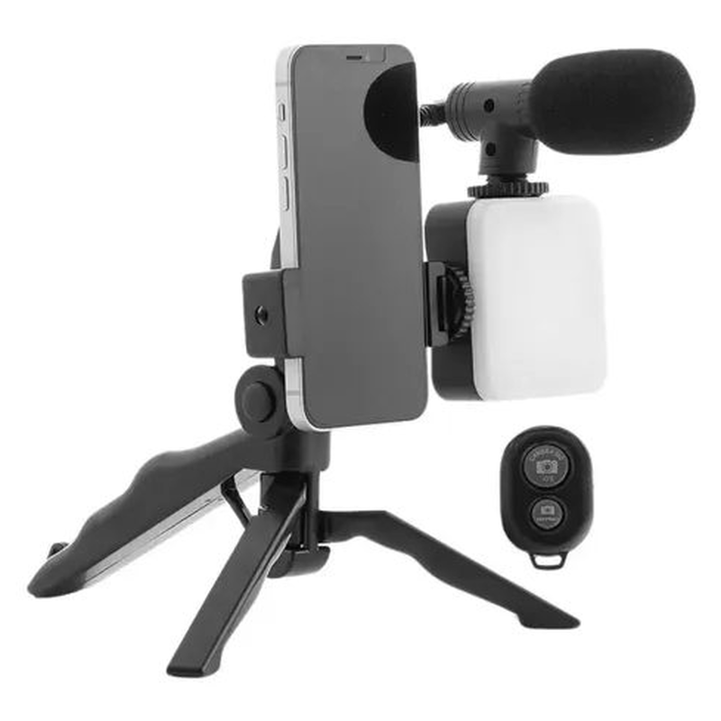 Tripode Soporte Kit grabación streamer micrfono luz led - foto 1
