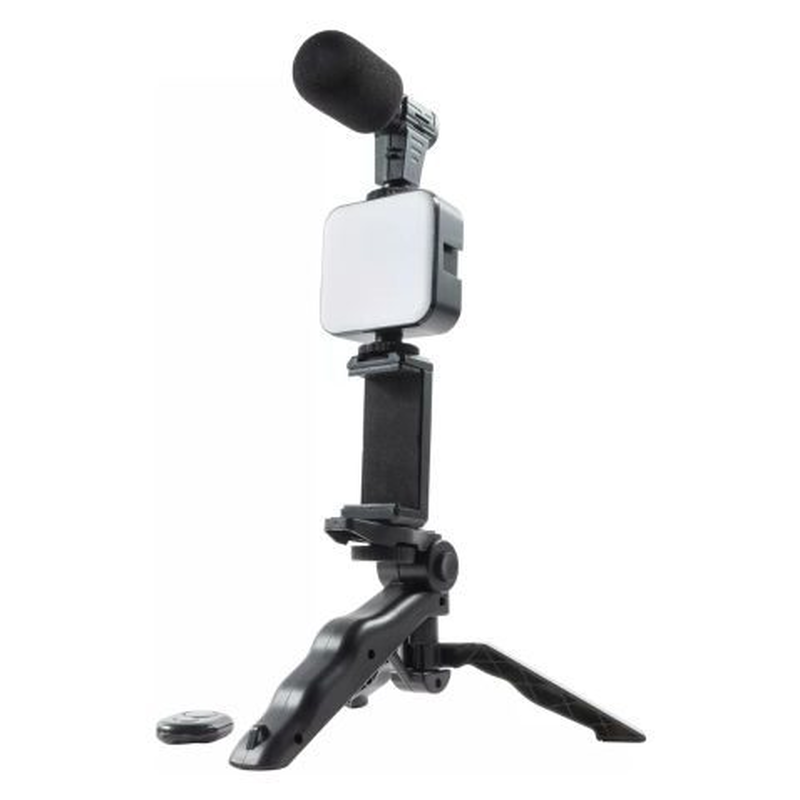 Tripode Soporte Kit grabación streamer micrfono luz led - foto 2